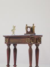 table with clock historical diorama Napoleonic social